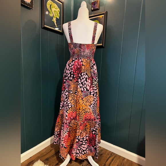 Anthropologie Pink and Orange Patterned Maxi Dress - Picture 4 of 9